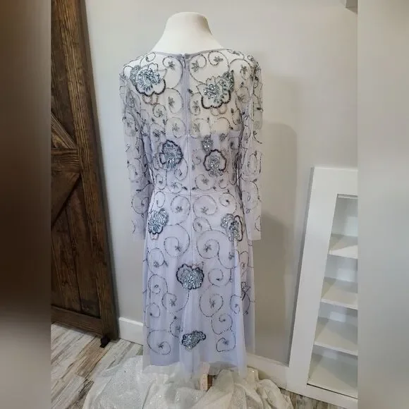 adrianna papell dusty blue dress Adrianna Papell AP1E209322